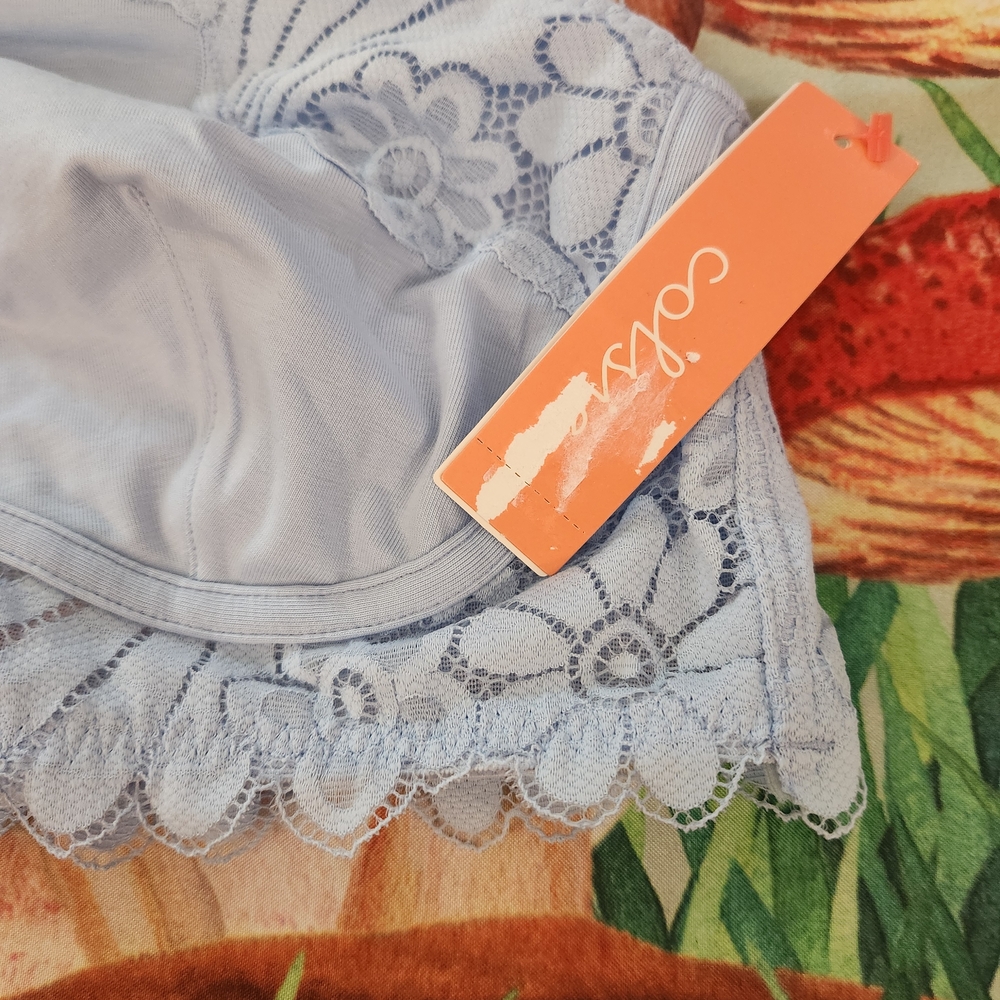 Colsie Light Blue Lace Halter Top Bralette - Picture 6 of 8